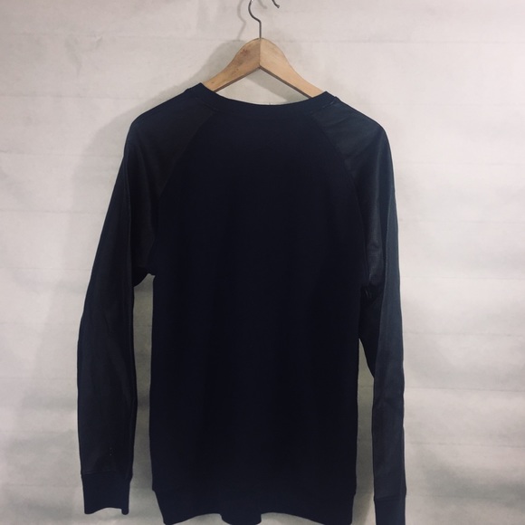 FAUX LEATHER RAGLAN SWEATER - Picture 3 of 7